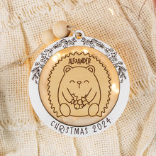 Load image into Gallery viewer, Hedgehog Baby&#39;s First Christmas Ornament, Custom Name Ornament for Kids, Options for Babies or Kids
