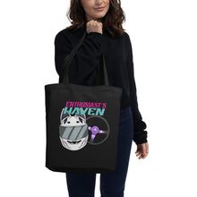 Load image into Gallery viewer, Enthusiast&#39;s Haven Motorsports Tote Bag - White Helmet Purple Racing Steering Wheel
