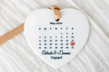 Load image into Gallery viewer, Personalized Engagement Calendar Ornament, Gift for Newly Engaged Couples
