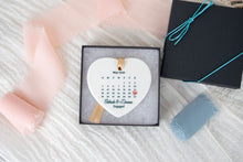 Load image into Gallery viewer, Personalized Engagement Calendar Ornament, Gift for Newly Engaged Couples
