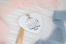 Load image into Gallery viewer, Personalized Wedding Date Calendar Ornament, Newlywed Gift
