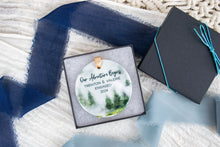 Load image into Gallery viewer, Our Adventure Begins Engaged Ornament, Mountain Ornament, Gift for Outdoorsy Couple
