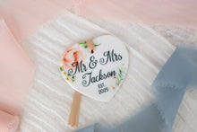 Load image into Gallery viewer, Heart Floral Mr and Mrs Wedding Ornament, Custom Wedding Gift
