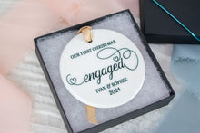 Load image into Gallery viewer, Personalized First Christmas Engaged Christmas Ornament, Engagement Gift for Couples
