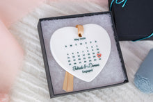 Load image into Gallery viewer, Personalized Engagement Calendar Ornament, Gift for Newly Engaged Couples
