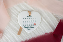 Load image into Gallery viewer, Personalized Engagement Calendar Ornament, Gift for Newly Engaged Couples
