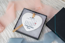 Load image into Gallery viewer, Personalized Wedding Date Calendar Ornament, Newlywed Gift
