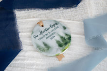 Load image into Gallery viewer, Our Adventure Begins Engaged Ornament, Mountain Ornament, Gift for Outdoorsy Couple
