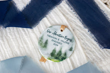 Load image into Gallery viewer, Our Adventure Begins Engaged Ornament, Mountain Ornament, Gift for Outdoorsy Couple
