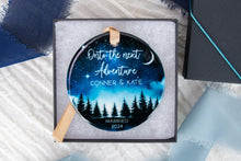 Load image into Gallery viewer, Night Sky Onto the Next Adventure Married Ornament, Outdoorsy Couple Wedding Gift
