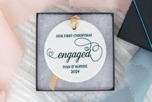 Load image into Gallery viewer, Personalized First Christmas Engaged Christmas Ornament, Engagement Gift for Couples
