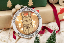 Load image into Gallery viewer, Light Up Reindeer Baby&#39;s First Christmas Ornament, Custom Name Ornament for Kids, Options for Babies and Kids
