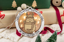 Load image into Gallery viewer, Light Up Penguin Baby&#39;s First Christmas Ornament, Custom Name Ornament for Kids, Options for Babies and Kids
