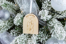 Load image into Gallery viewer, Wood Bumps First Christmas Baby Announcement Ornament, Christmas Pregnancy Announcement
