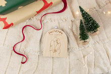 Load image into Gallery viewer, Wood Bumps First Christmas Baby Announcement Ornament, Christmas Pregnancy Announcement
