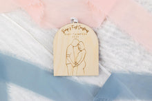 Load image into Gallery viewer, Wood Bumps First Christmas Baby Announcement Ornament, Christmas Pregnancy Announcement
