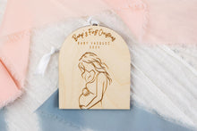 Load image into Gallery viewer, Personalized Wooden Baby Bumps First Christmas Ornament, Personalized Gift for Expecting Parents
