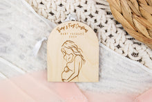 Load image into Gallery viewer, Personalized Wooden Baby Bumps First Christmas Ornament, Personalized Gift for Expecting Parents
