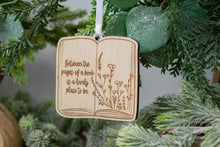 Load image into Gallery viewer, Wood Between the Pages Book Christmas Ornament, Book Lover Gift, Bookish Decor
