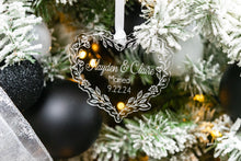 Load image into Gallery viewer, Acrylic Floral Heart Married Christmas Ornament, Personalized Wedding Gifts for Couple
