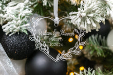 Load image into Gallery viewer, Acrylic Leafy Heart Married Christmas Ornament, Personalized Wedding Gift for Couple
