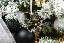 Load image into Gallery viewer, Acrylic Leafy Heart Married Christmas Ornament, Personalized Wedding Gift for Couple
