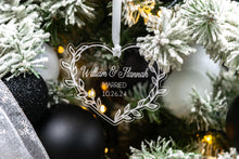 Load image into Gallery viewer, Acrylic Leafy Heart Married Christmas Ornament, Personalized Wedding Gift for Couple
