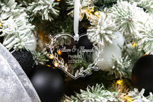 Load image into Gallery viewer, Acrylic Leafy Heart Married Christmas Ornament, Personalized Wedding Gift for Couple
