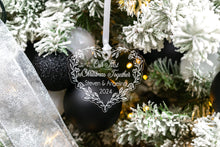 Load image into Gallery viewer, Acrylic Floral Wreath Our First Christmas Together Ornament, Christmas Gift for New Couple
