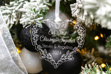 Load image into Gallery viewer, Acrylic Floral Wreath Our First Christmas Together Ornament, Christmas Gift for New Couple
