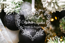Load image into Gallery viewer, Acrylic Floral Wreath Our First Christmas Together Ornament, Christmas Gift for New Couple
