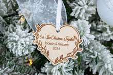 Load image into Gallery viewer, Wood Leafy Heart First Christmas Together Ornament, Gift for Girlfriend
