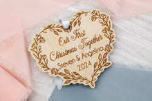 Load image into Gallery viewer, Wooden Floral Vine Our First Christmas Together Ornament, Gift for New Couples
