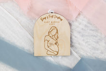 Load image into Gallery viewer, Personalized Wood Bumps First Christmas Ornament, Expecting Mom Gift
