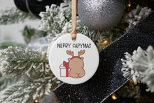 Load image into Gallery viewer, Merry Capymas Capybara Christmas Ornament, Capybara Lover Gift
