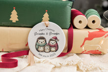 Load image into Gallery viewer, Hedgehog Christmas Baby Announcement, Pregnancy Announcement Ornament for Family, Customizable to Any Family Member
