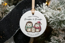 Load image into Gallery viewer, Hedgehog Christmas Baby Announcement, Pregnancy Announcement Ornament for Family, Customizable to Any Family Member
