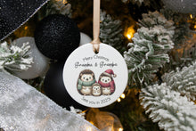 Load image into Gallery viewer, Hedgehog Christmas Baby Announcement, Pregnancy Announcement Ornament for Family, Customizable to Any Family Member
