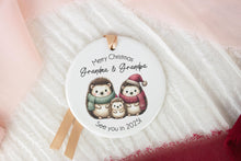 Load image into Gallery viewer, Hedgehog Christmas Baby Announcement, Pregnancy Announcement Ornament for Family, Customizable to Any Family Member

