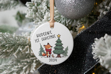 Load image into Gallery viewer, Fox Baby&#39;s First Christmas Ornament, Baby Boy Gift Personalized, Woodland Baby Ornament
