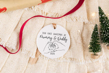 Load image into Gallery viewer, First Christmas as Mommy and Daddy Baby Feet Ornament, Christmas Gift for New Parents
