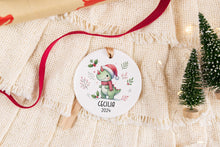 Load image into Gallery viewer, Personalized Kids Dinosaur Ornament, Custom Name Ornament
