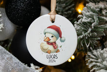 Load image into Gallery viewer, Personalized Kid&#39;s Duck Ornament, Custom Name Ornament, Animal Lover Gift
