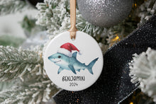 Load image into Gallery viewer, Personalized Shark Name Ornament, Custom Shark Gift, Ocean Ornament, Personalized Ornament for Kid
