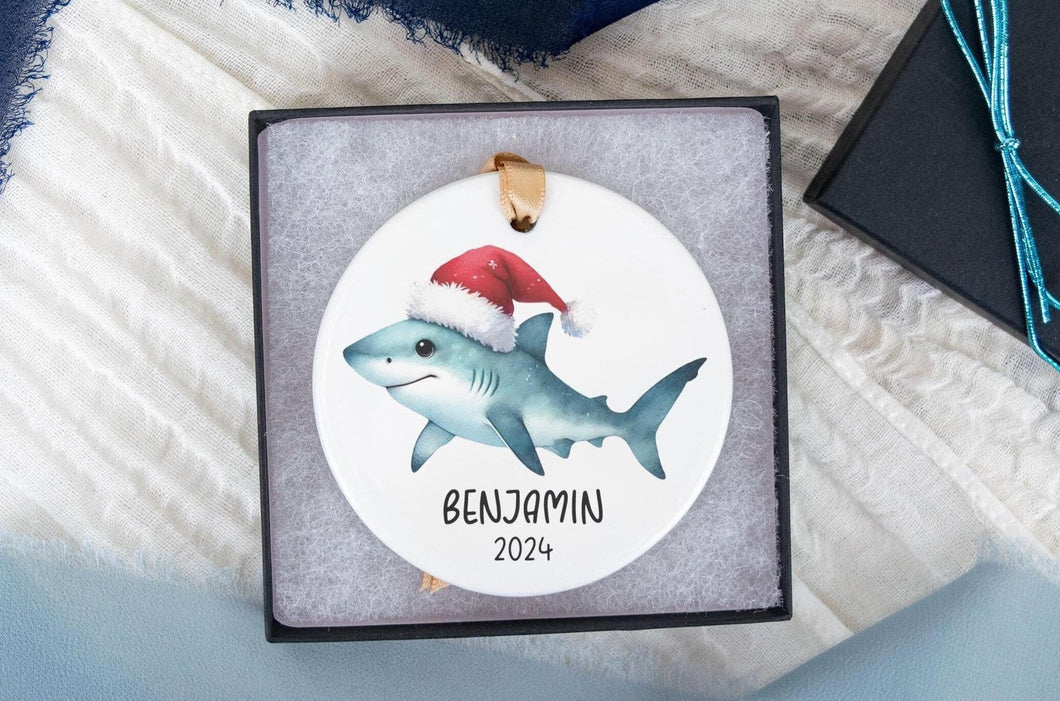 Personalized Shark Name Ornament, Custom Shark Gift, Ocean Ornament, Personalized Ornament for Kid