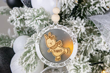 Load image into Gallery viewer, Bunny Baby&#39;s First Christmas Ornament, Personalized Name Ornament for Kids, Options for Babies and Children
