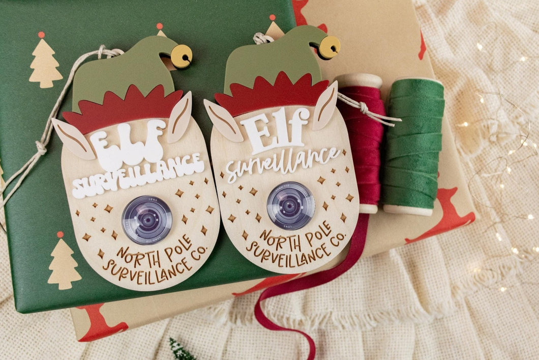 Elf Surveillance Cam, Fun Ornament for Kids, Options for Ornament or Magnet