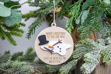 Load image into Gallery viewer, Funny Merry Christmas to the One Who Puts Up with My Meltdowns Christmas Ornament, Best Friend Ornament, Gift for Boyfriend or Husband
