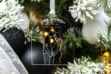 Load image into Gallery viewer, Clear Acrylic Pregnancy Announcement Ornament, Couple Baby Announcement Ornament, Christmas Baby Announcement

