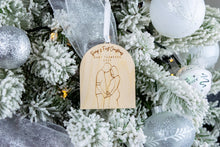 Load image into Gallery viewer, Wood Bumps First Christmas Baby Announcement Ornament, Christmas Pregnancy Announcement
